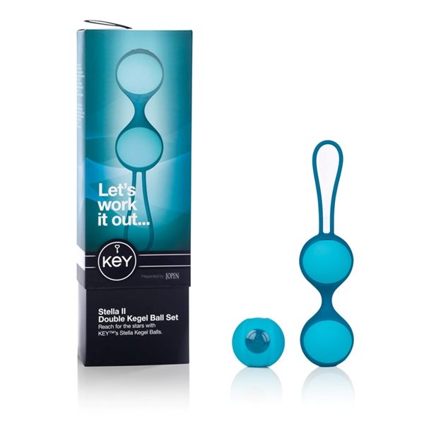 Key by Jopen Stella II Double Kegel Ball Set - Robin Egg Blue