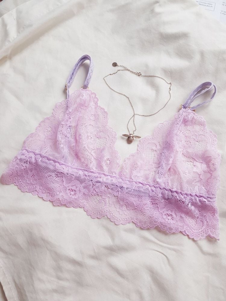 Odette Lilac Floral Lace Bralette