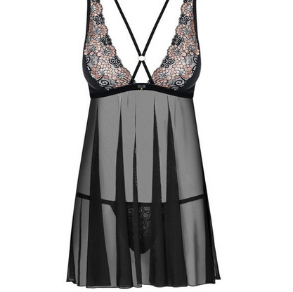 Obsessive - babydoll & thong L/XL - Black