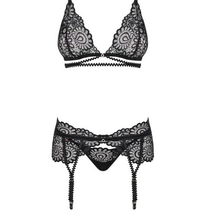 Obsessive - Mixty 3-pcs set S/M - Black OUT OF STOCK