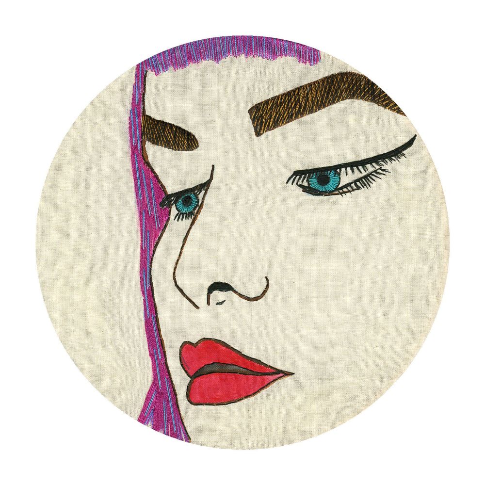 Fine Art Signed Giclee Limited Edition Print Lady With Pink Hair 10in x 10i