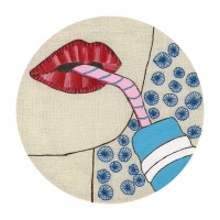 Lips and Straw Signed Limited Edition Fine Art Giclée Print, 10in x 10in £30.00, 16in x 16in £60.00 