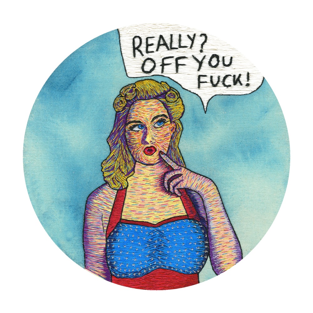 Really? Off You Fuck! Fine Art Greetings Card, Printed on 350gsm Silk White Card, FSC Certified. 6in x 6in