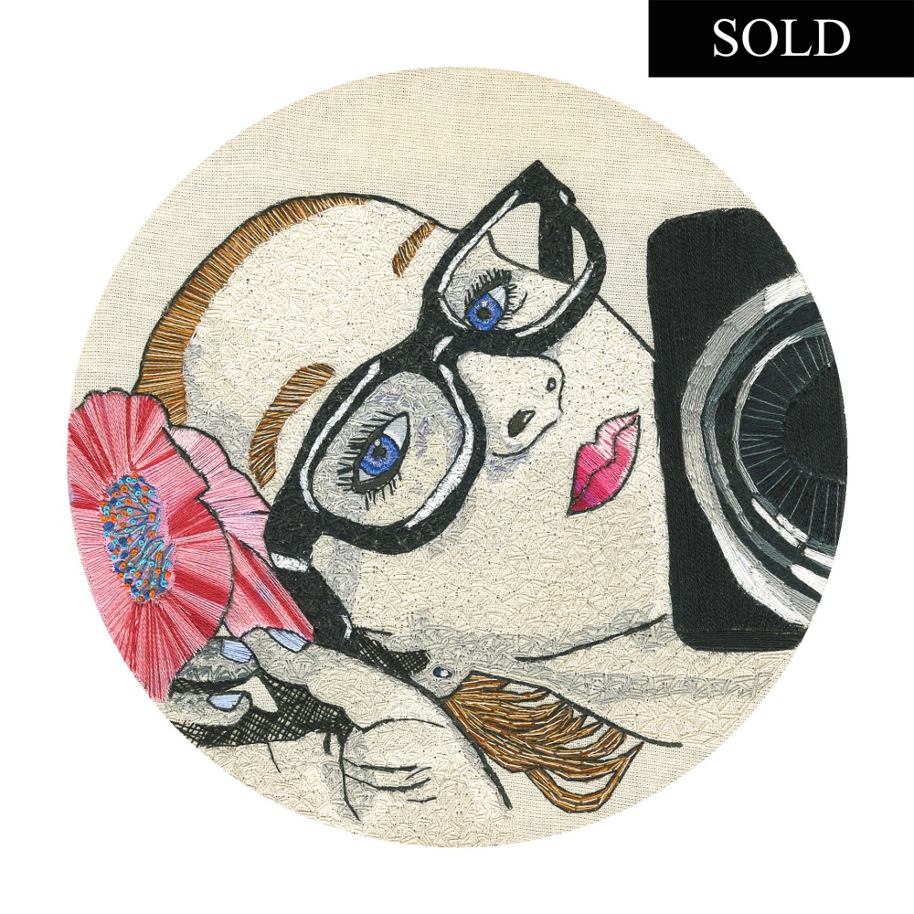 SOLD Selfie Anyone? Original Hand Embroidery