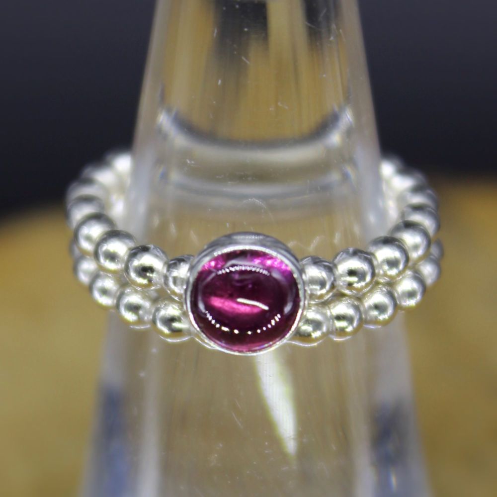 Bubble Stacking Ring with Rhodolite