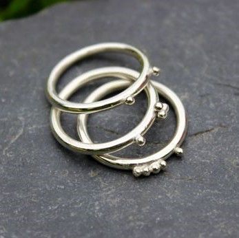 Silver Ball Stacking Rings