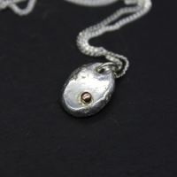 Rolled Nugget Pendant Embellished with 9ct Gold Ball (baby)