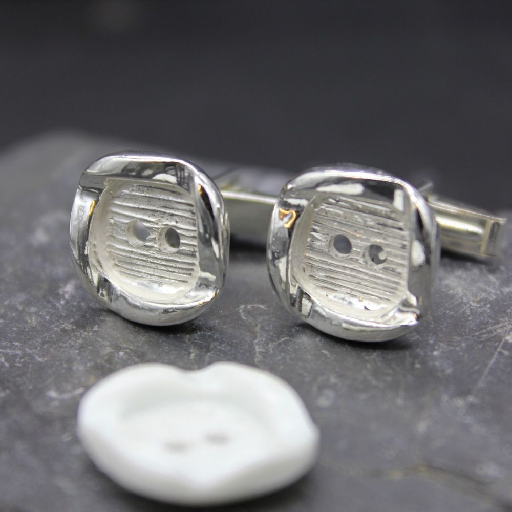 Button Cufflinks (created from a client's own button)