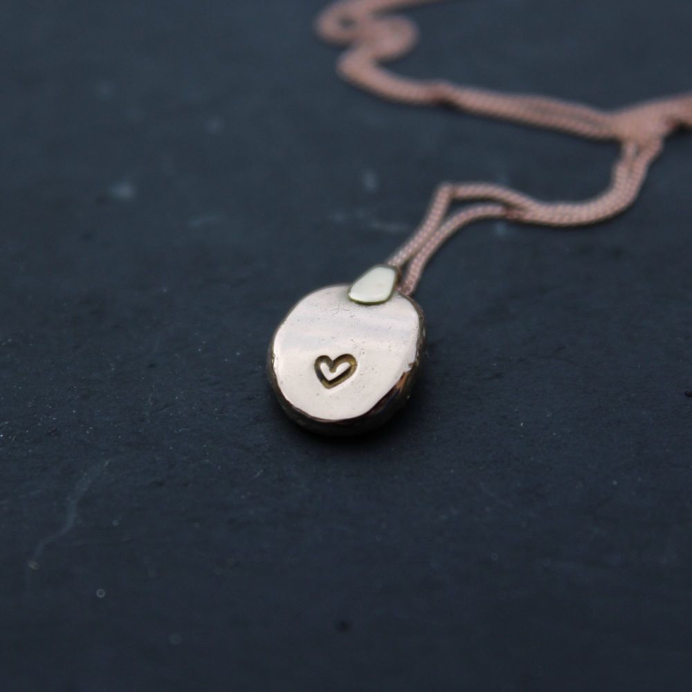 Gold Nugget, rolled with heart stamp