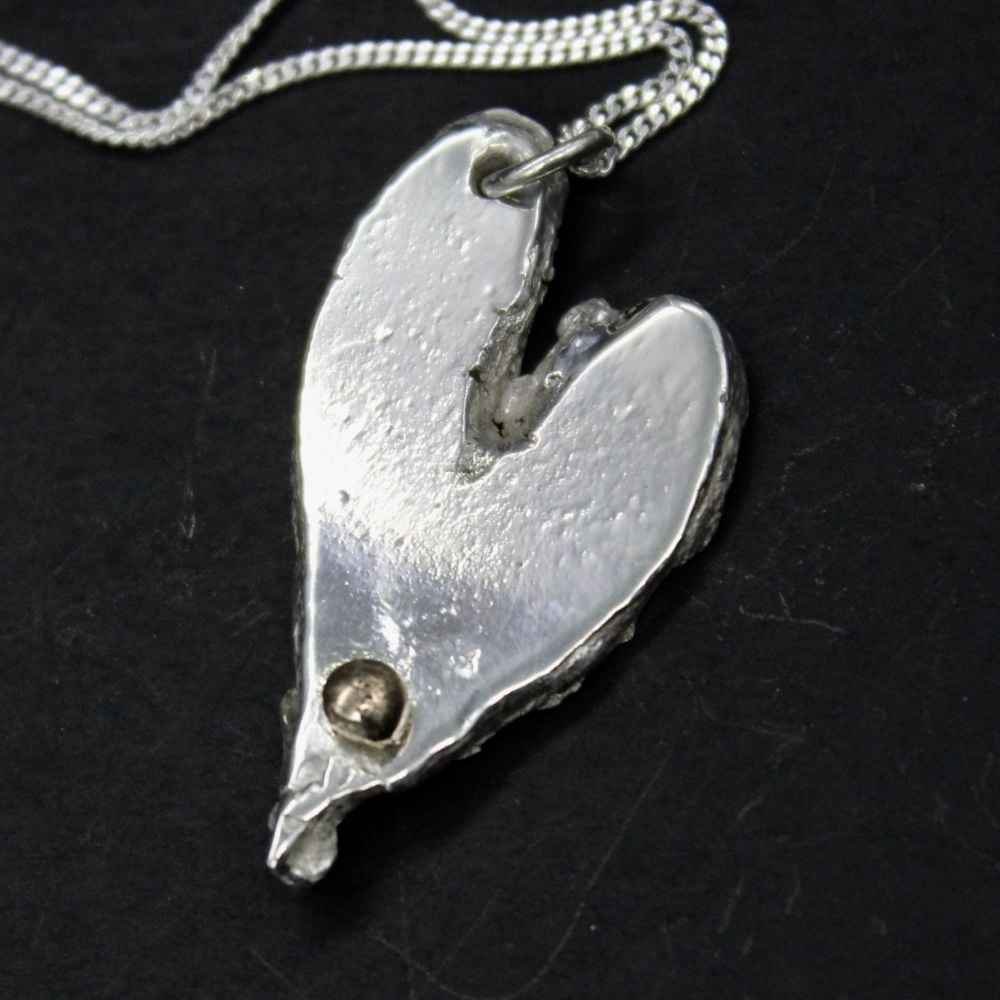 Large Heart Pendant embellished with 9ct Gold Ball