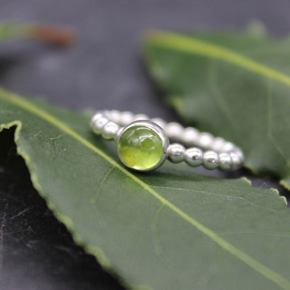 Bubble Stacking Ring with Peridot