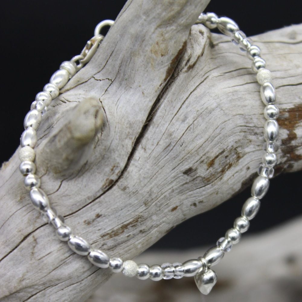 Baby Bea - sterling silver & clear crystal beads