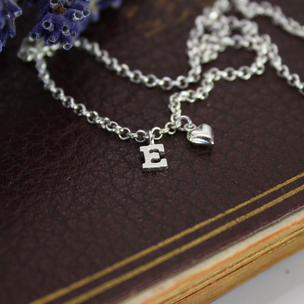 Initial & Heart Necklace