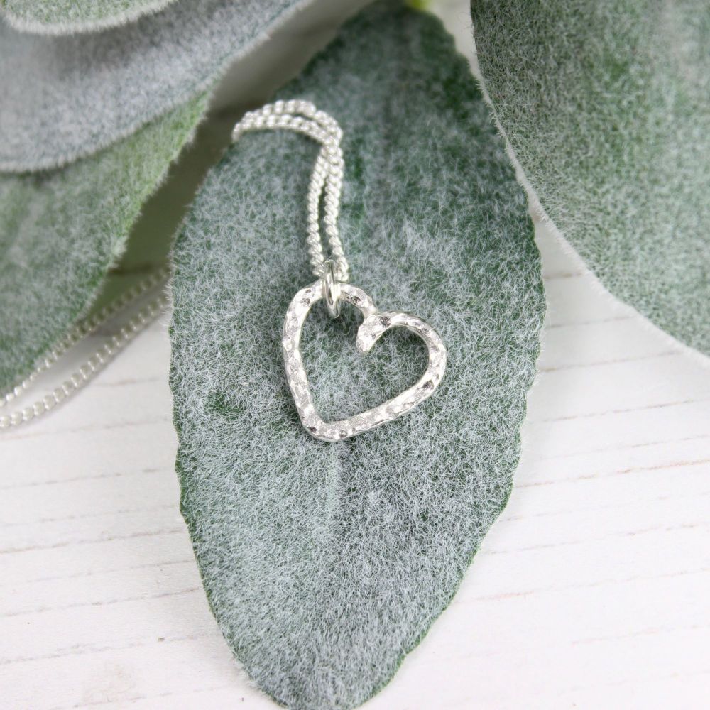 Hammered Heart Necklace - Mini
