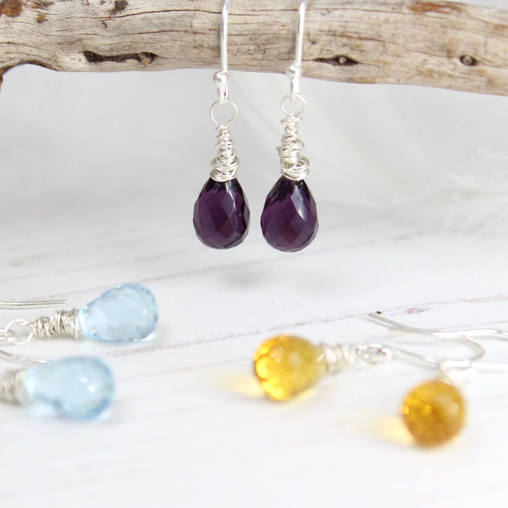 Briolette Quartz Drops