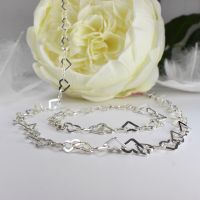 Flat Heart Link Necklace - 20