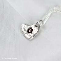 Hammered Heart Necklace (small) with Initial
