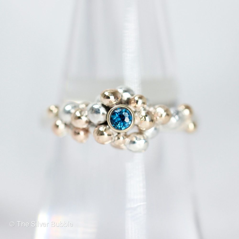 Granulation Ring with London Blue Topaz
