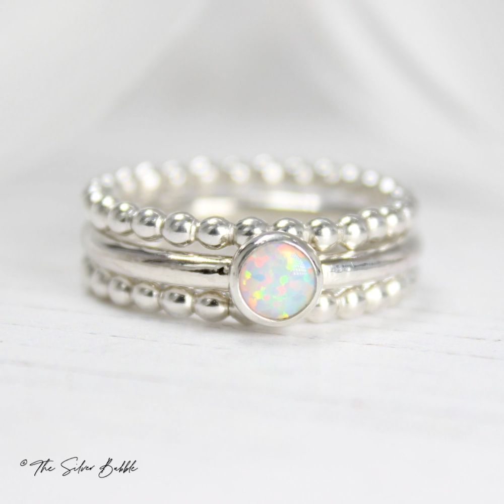 Opal Stacking Ring Set