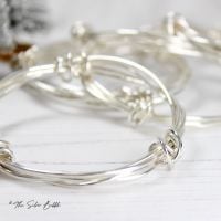 Twisted Halo Bangle with Sterling Silver Twists