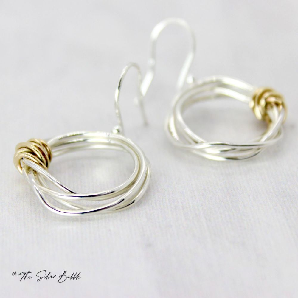 Twisted Halo Earrings with 9ct Gold