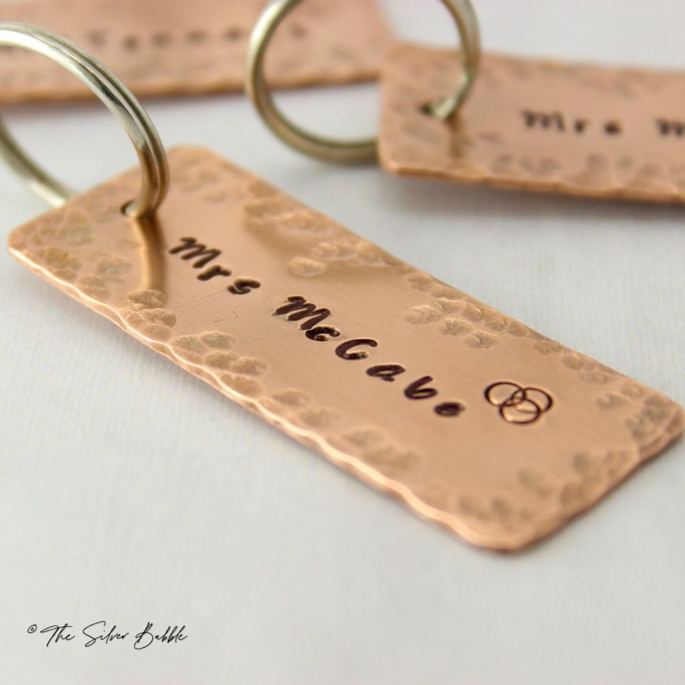 Copper Tag Keyring - personalised