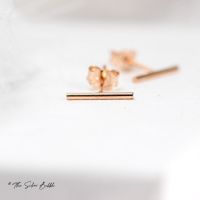Bar None Stud Earrings - Rose Gold Filled