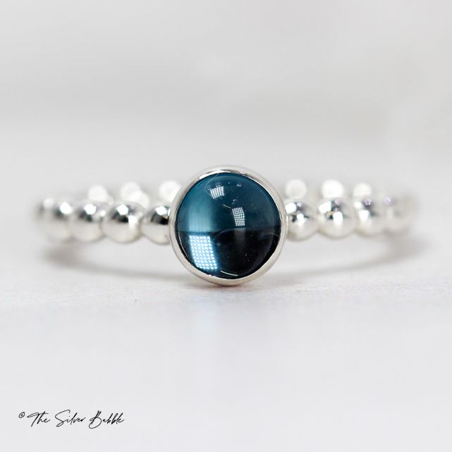 London Blue Topaz Bubble Stacking Ring