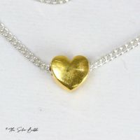 Slider Heart Necklace with 24K plated Gold Heart