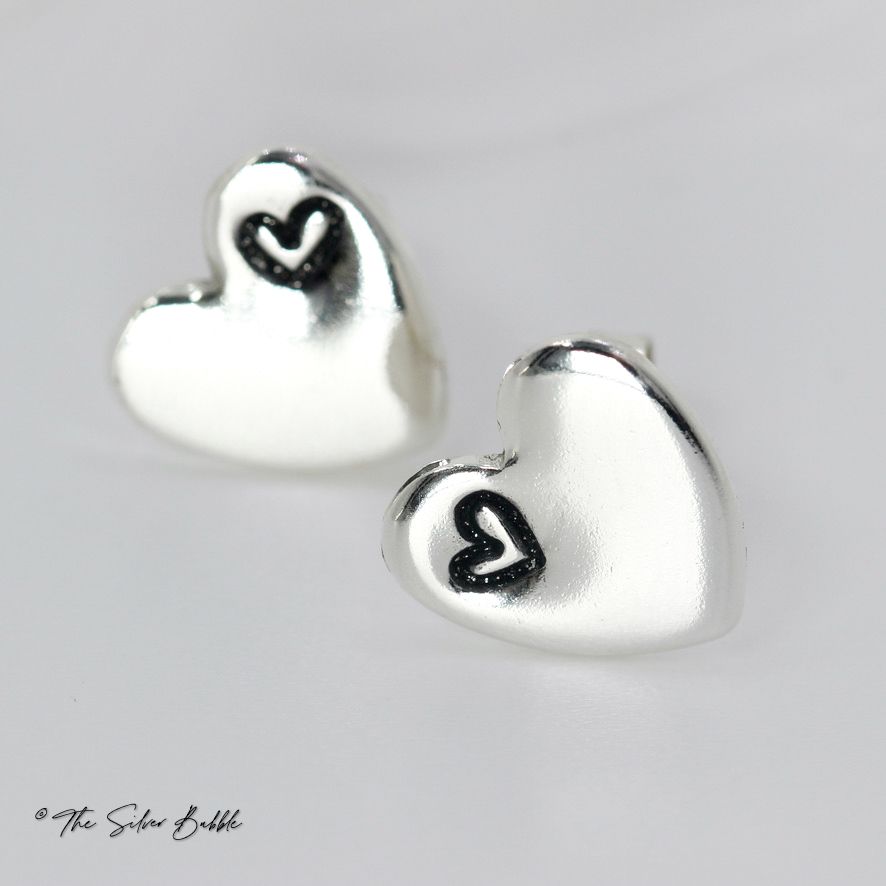Heart within a Heart Stud