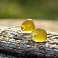 Hoop Earrings - Yellow Sea Glass