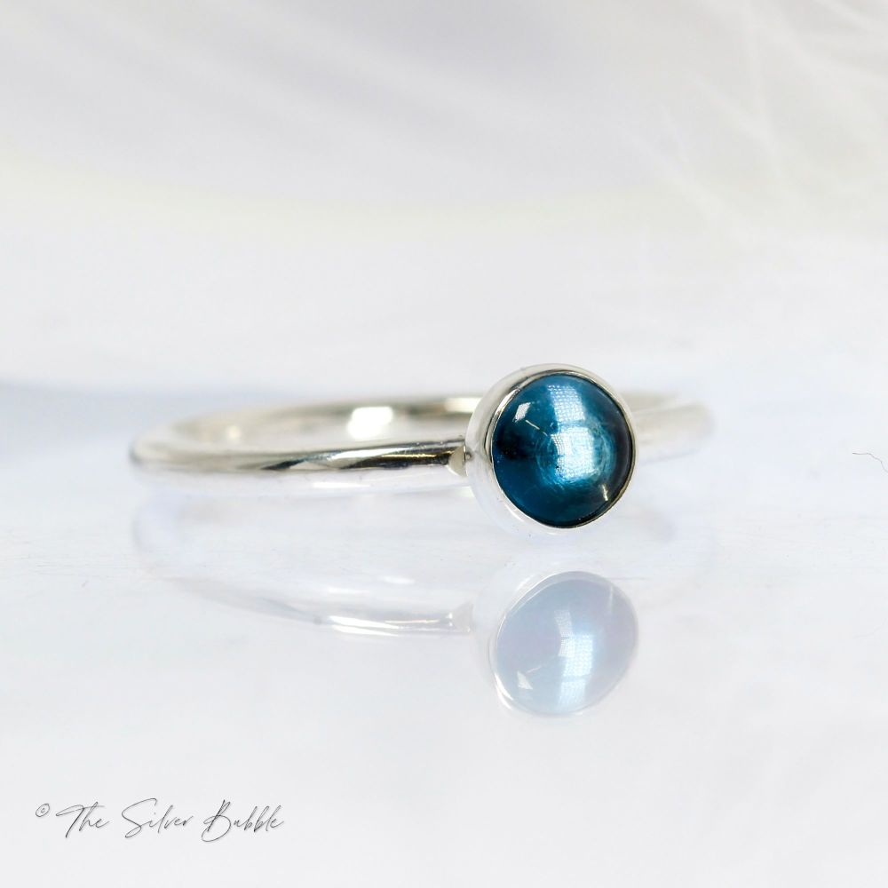 London Blue Topaz Stacking Ring - plain band