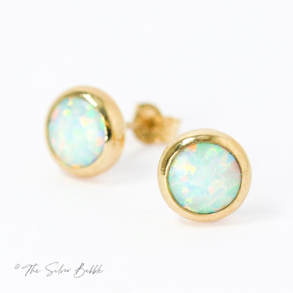 Opal Studs - 14k gold