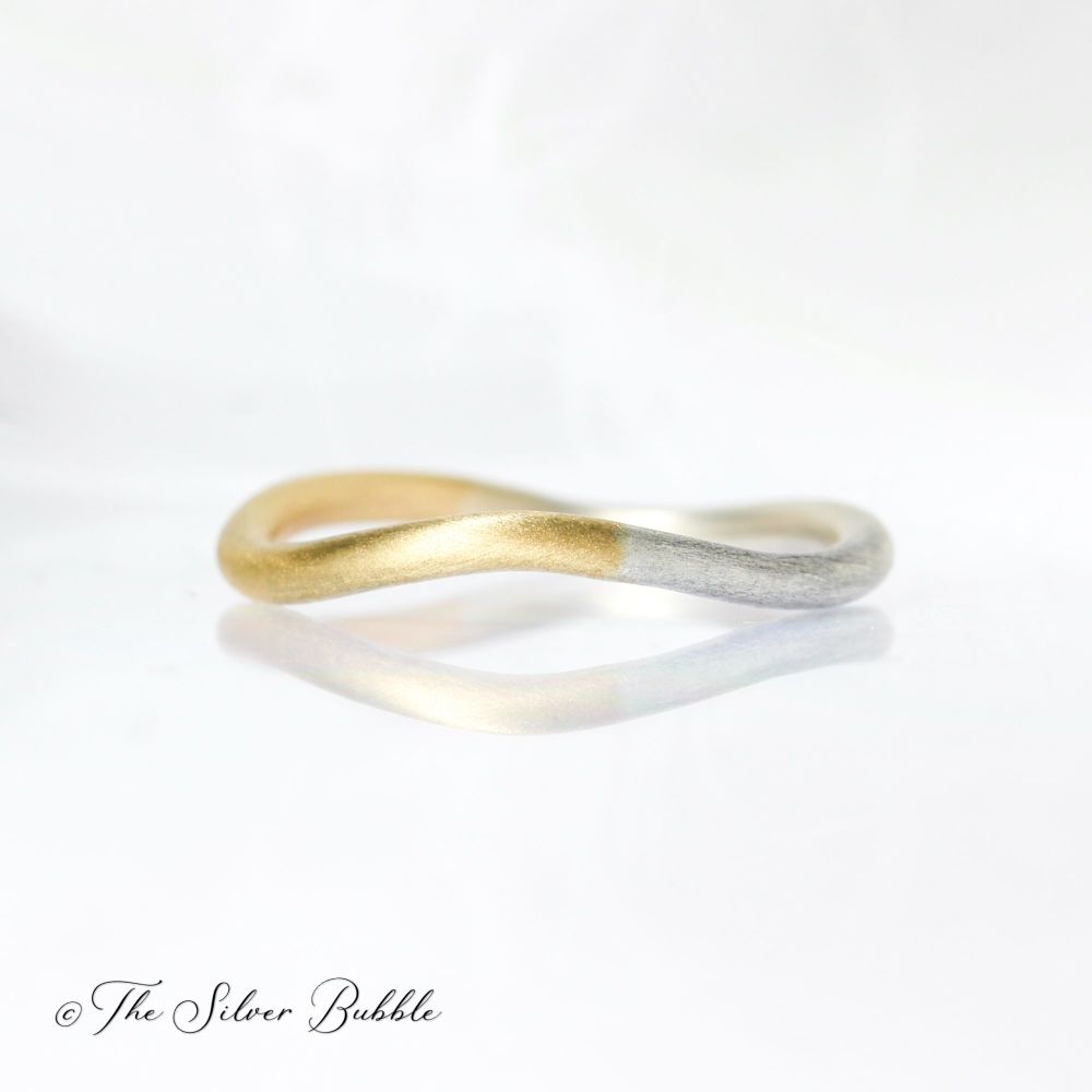 Rippled Synthesis Ring - 9k Gold fused with Sterling Silver