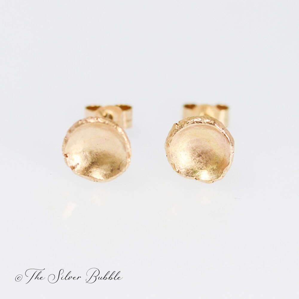 Concave Gold Stud Earrings