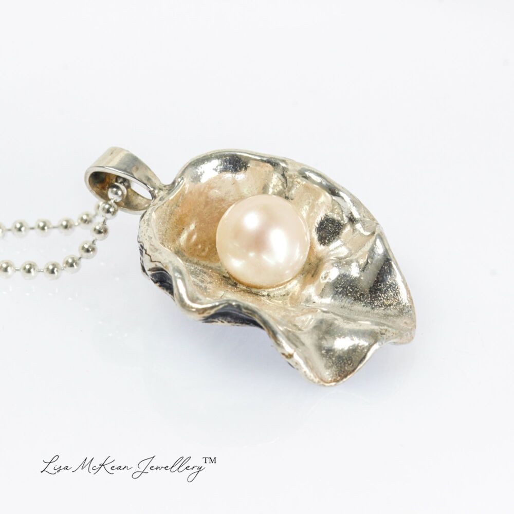 Whitstable Oyster Shell & Freshwater Pearl Necklace