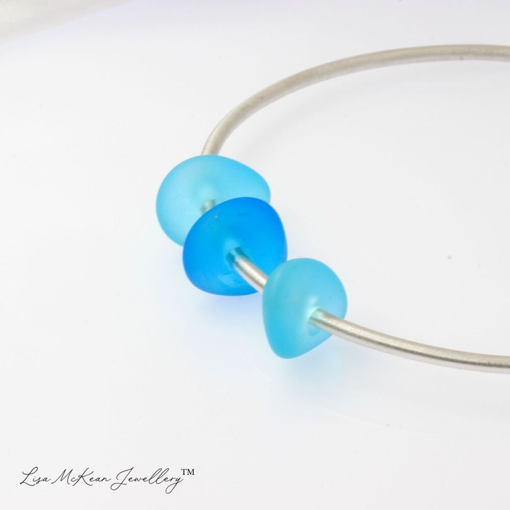 Sea Glass Bangle - Blue/Aqua