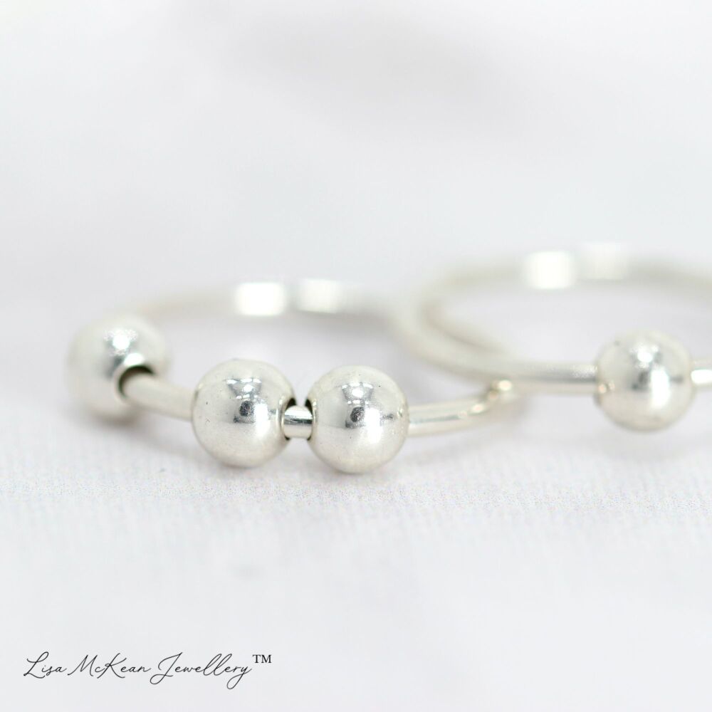 Fidget Ring - Silver Balls
