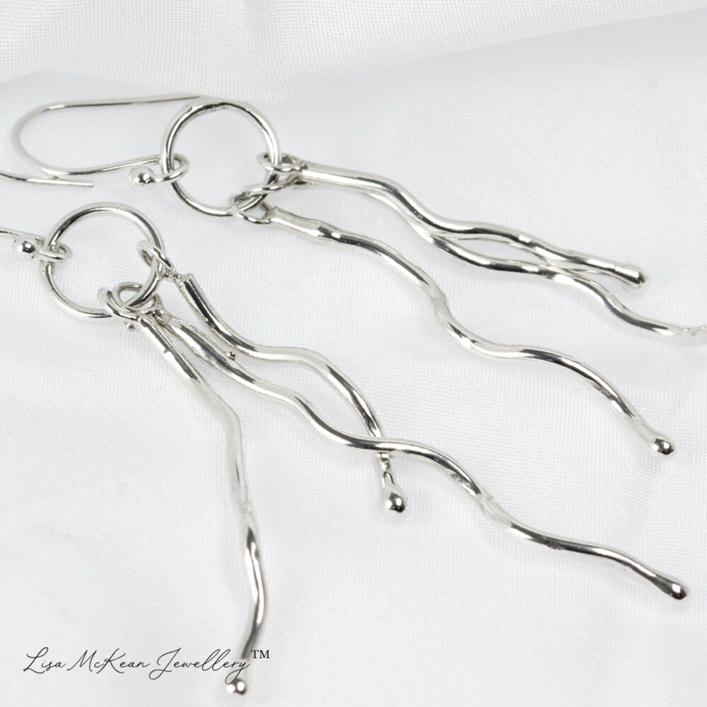 Entwined Long Drop Earrings