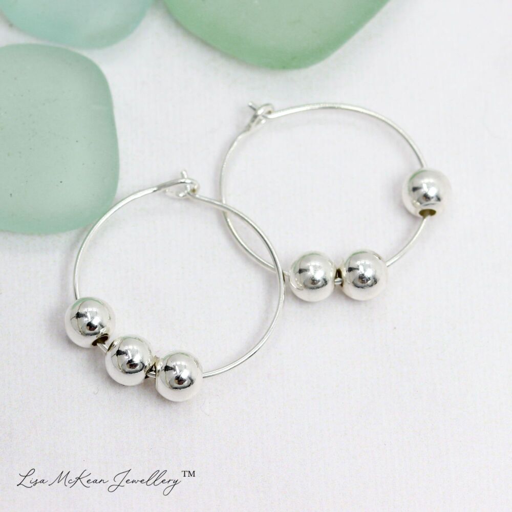 Fidget Hoop Earrings – Sterling Silver or 9ct Gold Filled