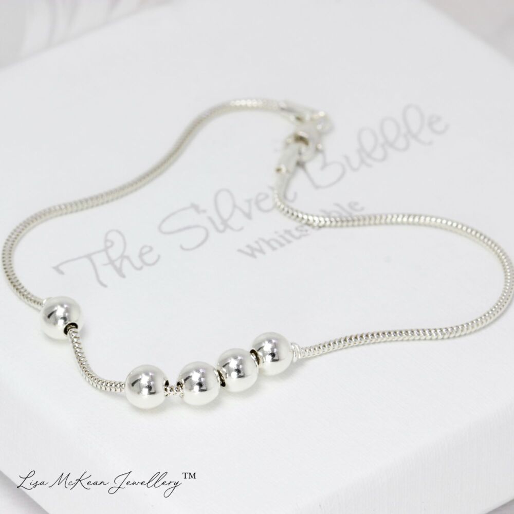 Fidget Bracelet with Five Silver Balls