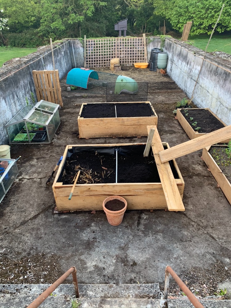 Filling the raised beds