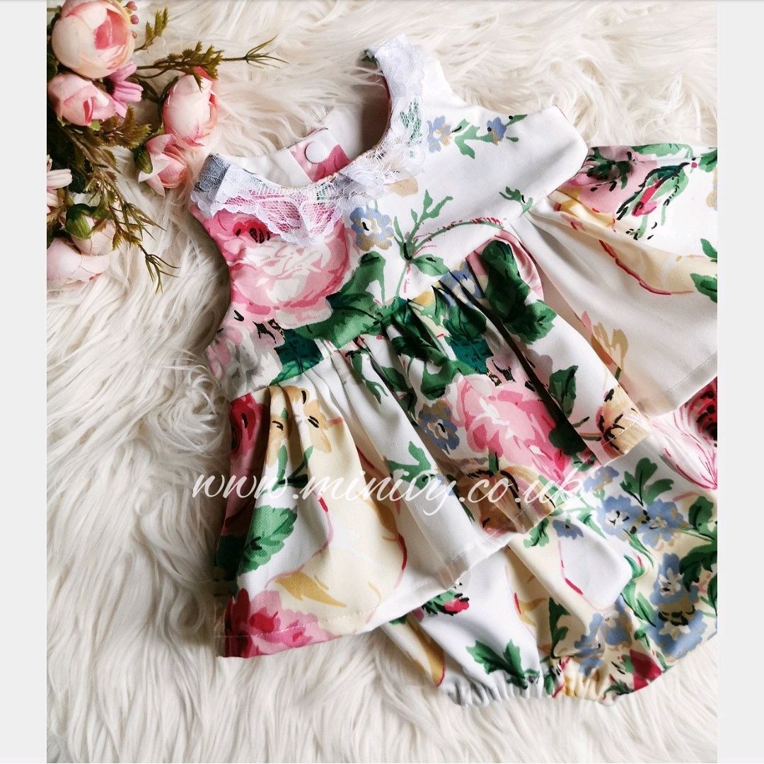 PEPLUM ROMPER - VINTAGE GRAND BOUQUET