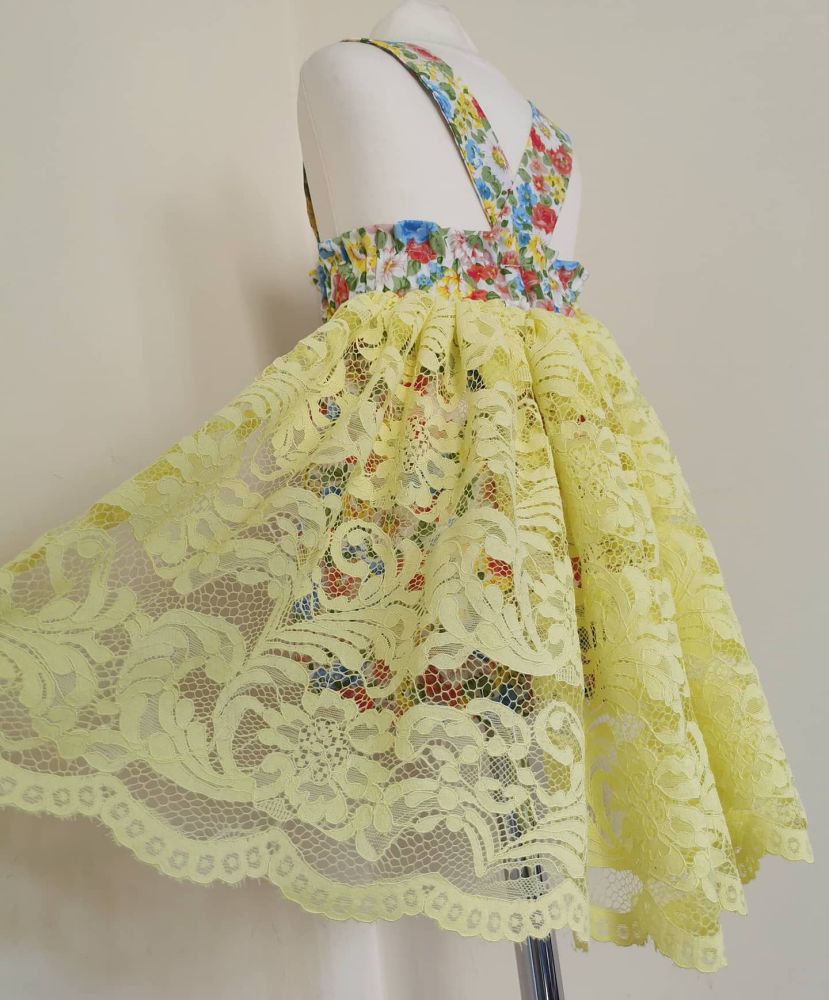 18/24M KEIRA LACE BACK ROMPER - SPRING PETALS