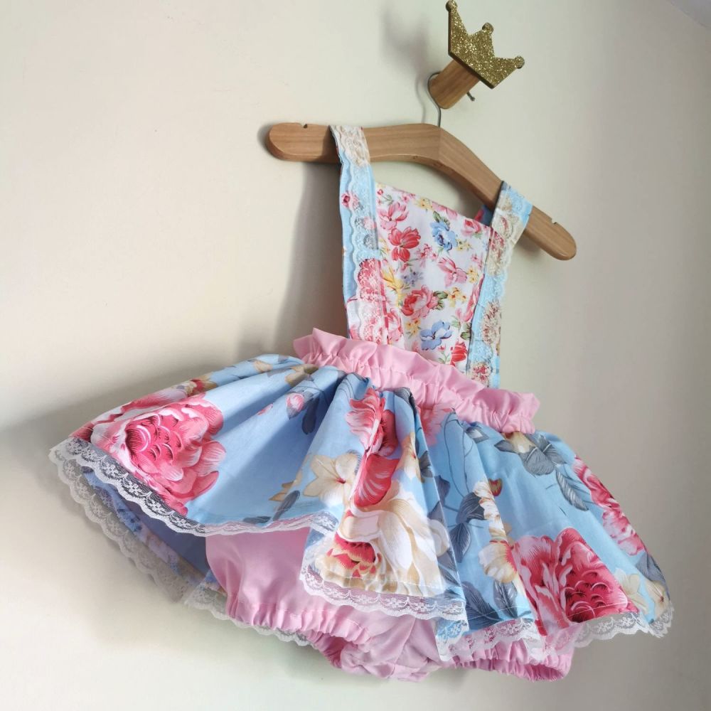 PEPLUM ROMPER - CABBAGE ROSE / FLORAL MIX