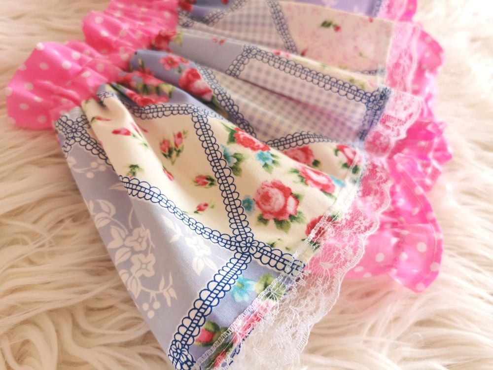 12/18M PEPLUM BLOOMERS - LILAC PATCHWORK / POLKA