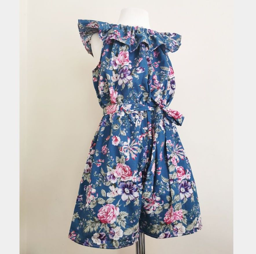 DELILAH BELTED PLAYSUIT - TEAL FLORAL
