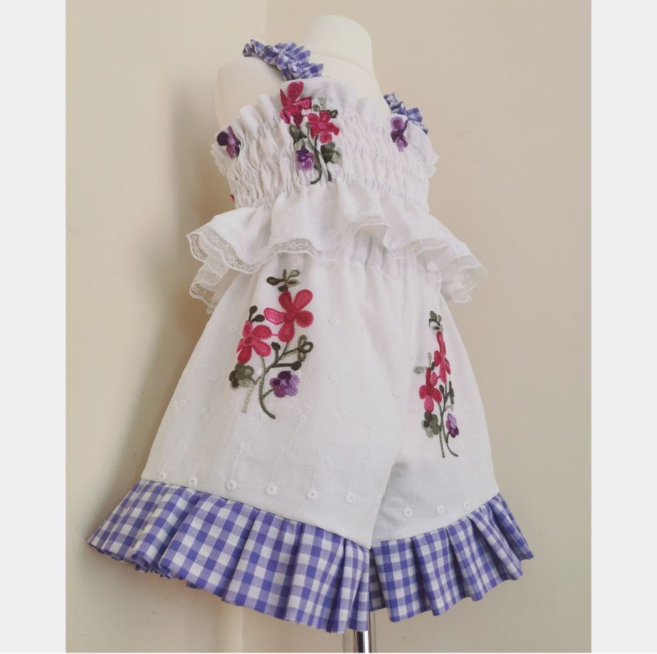 OPHELIA SUMMER SET- FLORAL EMBROIDERY / GINGHAM 