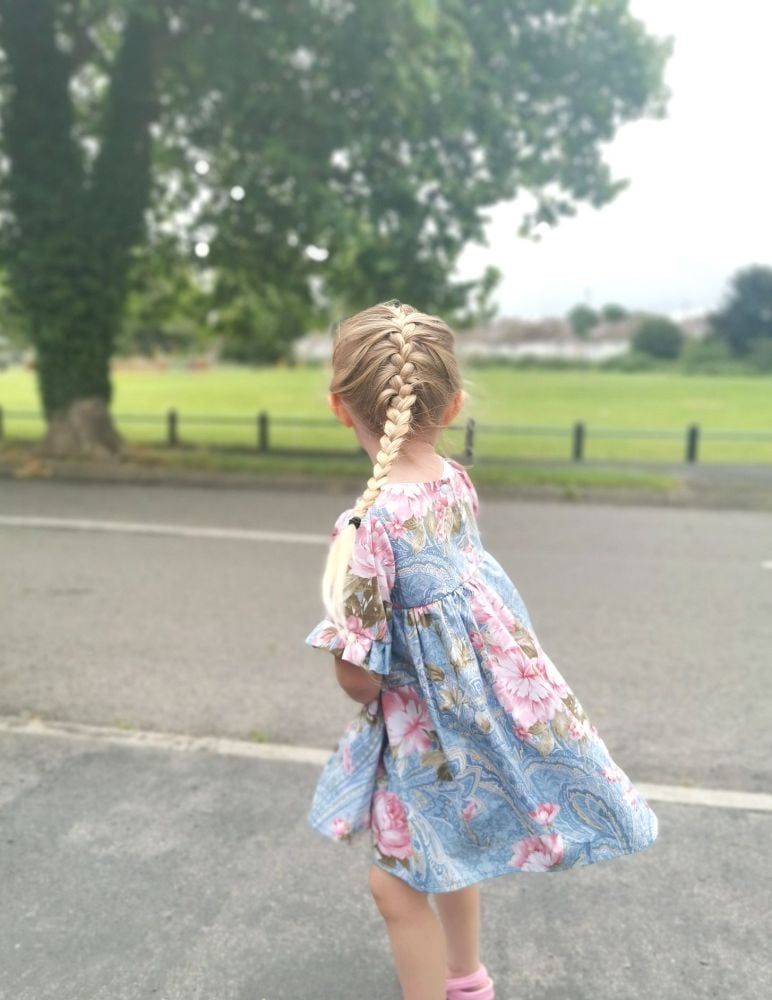 MARLOWE DRESS - BLUE FLORAL PAISLEY