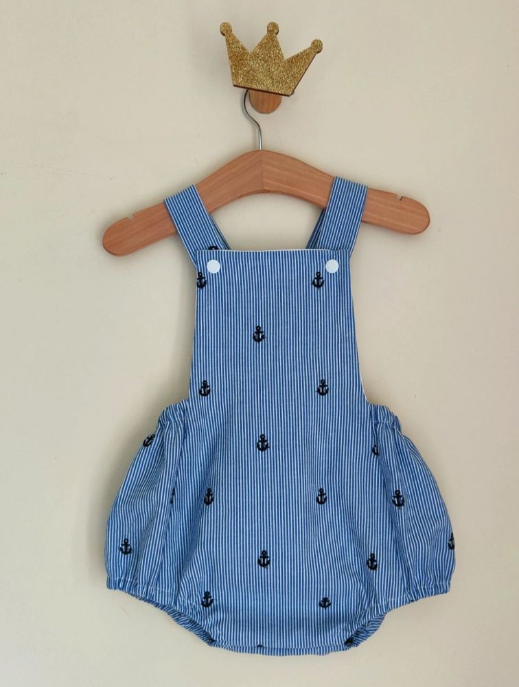 FRANKIE ROMPER - NAUTICAL EMBROIDERY (0-4Y)